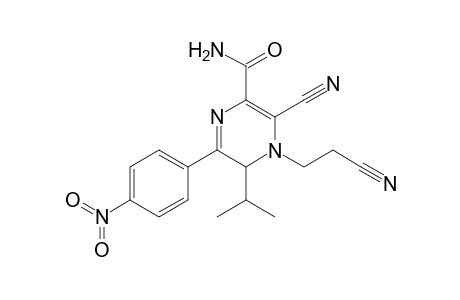 3-Cyano-4-(2-cyanoethyl)-5-isopropyl-6-(4-nitrophenyl)-4,5-dihydro-2-pyrazine-carboxamide