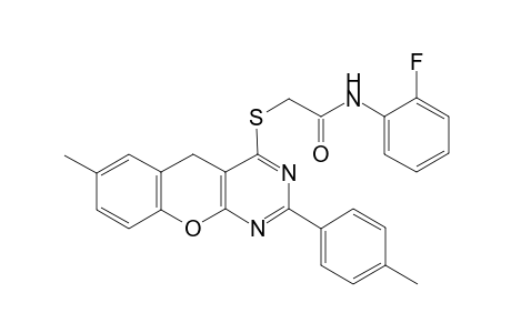 Acetamide, N-(2-fluorophenyl)-2-[[7-methyl-2-(4-methylphenyl)-5H-[1]benzopyrano[2,3-d]pyrimidin-4-yl]thio]-