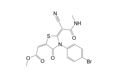 methyl (2E)-{(2E)-3-(4-bromophenyl)-2-[1-cyano-2-(methylamino)-2-oxoethylidene]-4-oxo-1,3-thiazolidin-5-ylidene}ethanoate