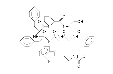 Cyclo(-phe-1-pro-2-thr-3-lys[Z]-4-trp-5-phe-6-)
