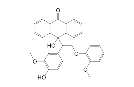 10-[1-(4-Hydroxy-3-methoxyphenyl)-2-(2-methoxyphenoxy)ethyl]-10-hydroxy-9-anthrone