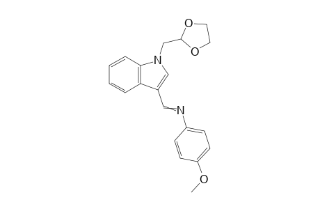 N-{[1-((1,3-Dioxolan-2-yl)methyl)-1H-indol-3-yl]methylene}-4-methoxyaniline