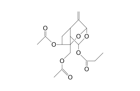 2-Propionyloxy-4,9-epoxy-5-methylene-8-acetoxy-9-acetoxymethylene-5-oxa-bicyclo(4.3.0)nonane