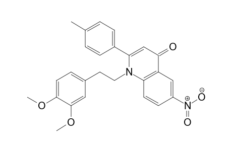 1-(3,4-Dimethoxyphenethyl)-6-nitro-2-p-tolylquinolin-4(1H)-one