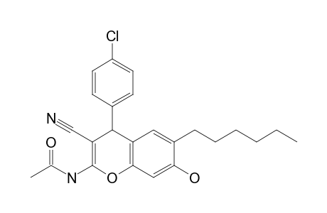 2-Acetylamino-7-hydroxy-6-n-hexyl-4-(4-chlorophenyl)-4H-chromene-3-carbonitrile