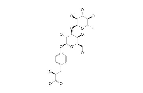 4-O-(O-ALPHA-L-RHAMNOPYRANOSYL-(1->3)-BETA-D-GALACTOPYRANOSYL)-L-TYROSINE