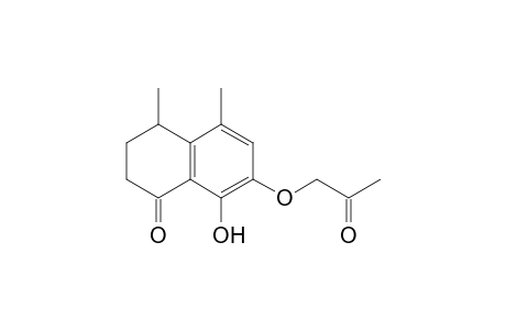 1(2H)-Naphthalenone, 3,4-dihydro-8-hydroxy-4,5-dimethyl-7-(2-oxopropoxy)-, (.+-.)-