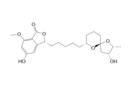 (3R)-5-Hydroxy-3-{5-[(2R,3R,5S,7R)-3-hydroxy-2-methyl-1,6-dioxaspiro[4.5]dec-7-yl]pentyl}-7-methoxy-2-benzofuran-1(3H)-one