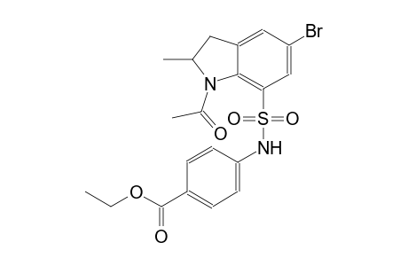 benzoic acid, 4-[[(1-acetyl-5-bromo-2,3-dihydro-2-methyl-1H-indol-7-yl)sulfonyl]amino]-, ethyl ester