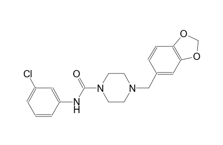 4-(1,3-benzodioxol-5-ylmethyl)-N-(3-chlorophenyl)-1-piperazinecarboxamide