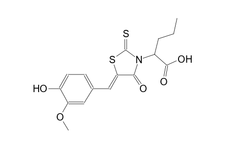 2-[(5Z)-5-(4-hydroxy-3-methoxybenzylidene)-4-oxo-2-thioxo-1,3-thiazolidin-3-yl]pentanoic acid