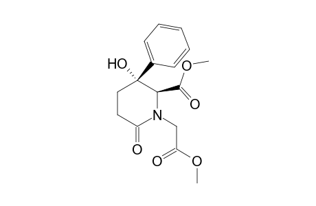 Methyl (3R,2S)-(+-)-3-Hydroxy-1-methoxycarbonylmethyl-6-oxo-3-phenylpiperidin-2-carboxylate