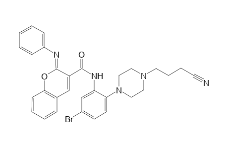 N-(5-Bromo-2-(4-(3-cyanopropyl)piperazin-1-yl)phenyl)-2-(phenylimino)-2H-chromene-3-carboxamide