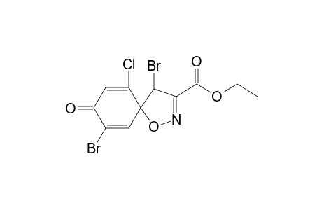 4,7-dibromo-10-chloro-8-keto-1-oxa-2-azaspiro[4.5]deca-2,6,9-triene-3-carboxylic acid ethyl ester