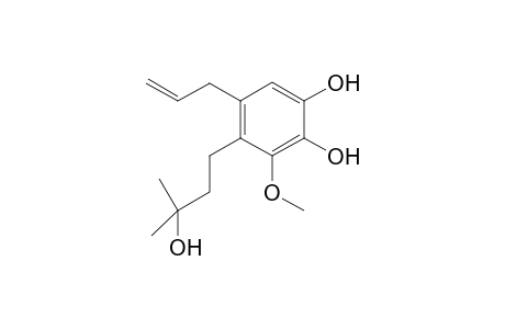5-Allyl-4-(3-hydroxy-3-methylbutyl)-3-methoxy-benzene-1,2-diol