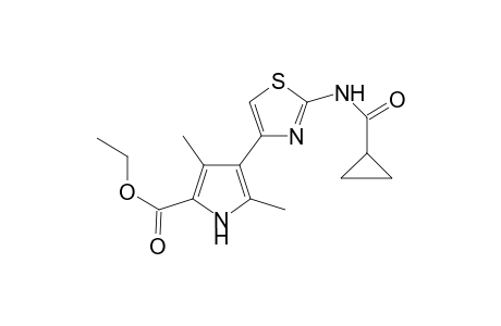 1H-Pyrrole-2-carboxylic acid, 4-[2-(cyclopropanecarbonylamino)thiazol-4-yl]-3,5-dimethyl-, ethyl ester