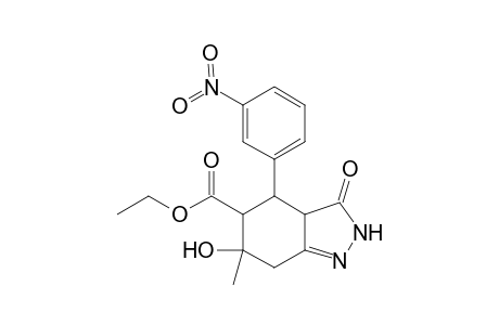 Ethyl 6-hydroxy-6-methyl-4-(3-nitrophenyl)-3-oxo-3,3a,4,5,6,7-hexahydro-2H-indazole-5-carboxylate