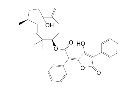 (3-Hydroxy-5-oxo-4-phenyl-5H-furan-2-ylidene)phenylacetic acid 6-Hydroxy-1,7(11)-humuladienyl-10-yl Ester