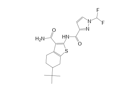 N-[3-(aminocarbonyl)-6-tert-butyl-4,5,6,7-tetrahydro-1-benzothien-2-yl]-1-(difluoromethyl)-1H-pyrazole-3-carboxamide