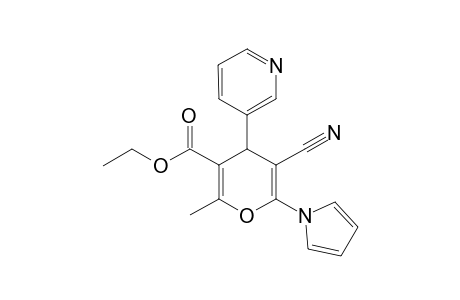 4H-Pyran-3-carboxylic acid, 5-cyano-2-methyl-4-(3-pyridinyl)-6-(1H-pyrrol-1-yl)-, ethyl ester