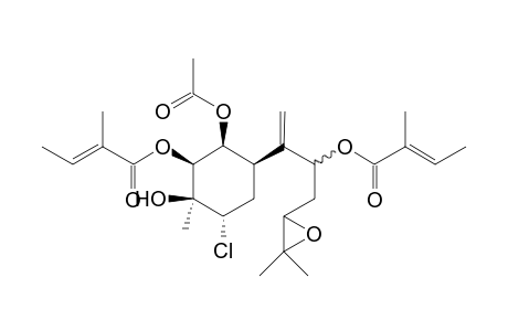 1.beta.-Acetoxy-2.beta.,8-diangeloyloxy-3.beta.-hydroxy-4.alpha.-chloro-10,11-epoxybisabol-7(14)-ene