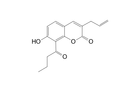 2-Oxo-7-hydroxy-3-allyl-8-butanoylcoumarin