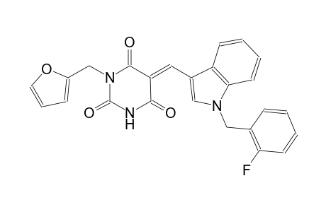 (5E)-5-{[1-(2-fluorobenzyl)-1H-indol-3-yl]methylene}-1-(2-furylmethyl)-2,4,6(1H,3H,5H)-pyrimidinetrione