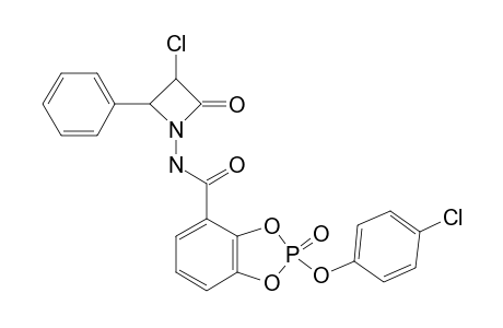 N-[2-(PHENYL)-3-CHLORO-4-OXO-AZETIDIN-1-YL]-2-(4-CHLOROPHENOXY)-BENZO-(1,3,2)-DIOXAPHOSPHOLE-2-OXIDE-4-CARBOXAMIDE