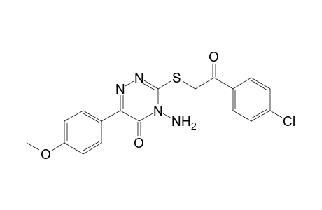 4-Amino-3-(2-p-chlorophenyl-2-oxo-ethylsulfanyl)-6-p-methoxyphenyl-4H-[1,2,4]triazin-5-one