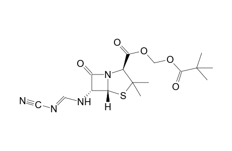6-[(N-cyanoformimidoyl)amino]-3,3-dimethyl-7-oxo-4-thia-1-azabicyclo[3,2,0]heptane-2-carboxylic acid, hydroxymethyl ester, pivalate(ester)