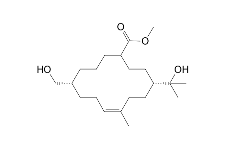 4-(Methoxycarbonyl)-8-(hydroxymethyl)-12-methyl-1-(1'-hydroxy-1'-methylethyl)-cycloteradec-11-ene