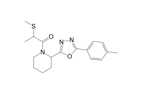 2-(methylthio)-1-(2-(5-(p-tolyl)-1,3,4-oxadiazol-2-yl)piperidin-1-yl)propan-1-one