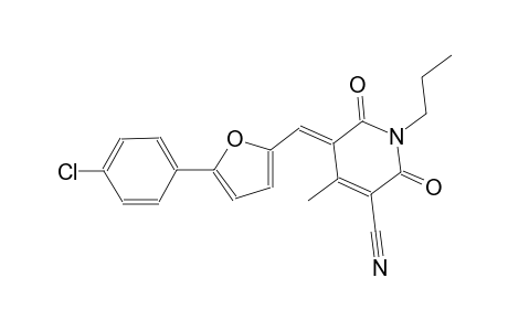 3-pyridinecarbonitrile, 5-[[5-(4-chlorophenyl)-2-furanyl]methylene]-1,2,5,6-tetrahydro-4-methyl-2,6-dioxo-1-propyl-, (5E)-