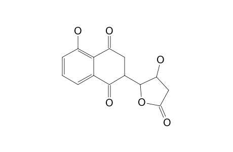 2,3-DIHYDROJUGLOMYCIN-A;(2S,3'R,4'R)-4'-(5-HYDROXY-1,2,3,4-TETRAHYDRONAPHTHALIN-1,4-DION-2-YL)-3'-HYDROXY-GAMMA-BUTYROLACTONE