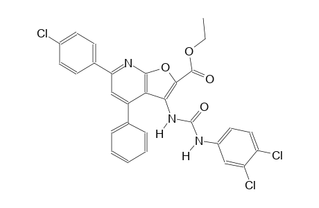 ethyl 6-(4-chlorophenyl)-3-{[(3,4-dichloroanilino)carbonyl]amino}-4-phenylfuro[2,3-b]pyridine-2-carboxylate