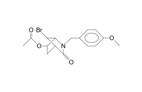6-exo-Acetoxy-7-anti-bromo-2-(4'-methoxy-benzyl)-2-aza-bicyclo(2.2.1)heptan-3-one