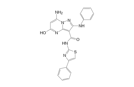 7-Amino-5-hydroxy-2-(phenylamino)-N-(4-phenylthiazol-2-yl)pyrazolo[1,5-a]pyrimidine-3-carboxamide