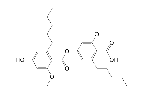 Benzoic acid, 4-hydroxy-2-methoxy-6-pentyl-, 4-carboxy-3-methoxy-5-pentylphenyl ester