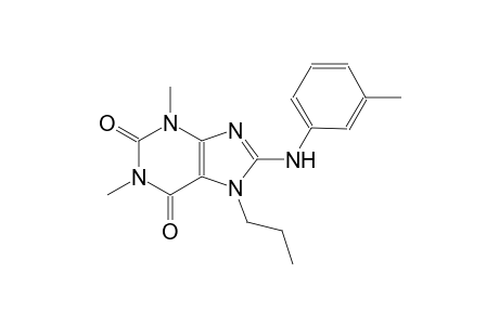 1,3-dimethyl-7-propyl-8-(3-toluidino)-3,7-dihydro-1H-purine-2,6-dione