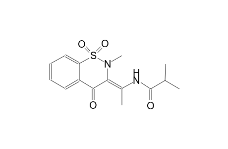 2-methyl-N-[(1Z)-1-(2-methyl-1,1-dioxido-4-oxo-2H-1,2-benzothiazin-3(4H)-ylidene)ethyl]propanamide