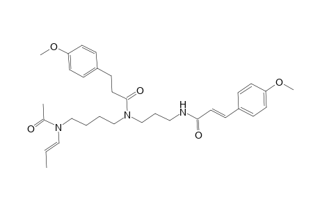 Benzenepropanamide, N-[4-[acetyl-1-propenylamino]butyl]-4-methoxy-N-[3-[[3-(4-methoxyphenyl)-1-oxo-2-propenyl]amino]propyl]-