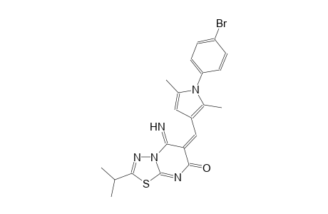 7H-[1,3,4]thiadiazolo[3,2-a]pyrimidin-7-one, 6-[[1-(4-bromophenyl)-2,5-dimethyl-1H-pyrrol-3-yl]methylene]-5,6-dihydro-5-imino-2-(1-methylethyl)-, (6E)-