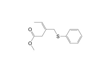 3-Pentenoic acid, 3-[(phenylthio)methyl]-, methyl ester, (E)-