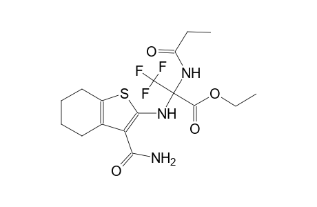 alanine, N-[3-(aminocarbonyl)-4,5,6,7-tetrahydrobenzo[b]thien-2-yl]-3,3,3-trifluoro-2-[(1-oxopropyl)amino]-, ethyl ester