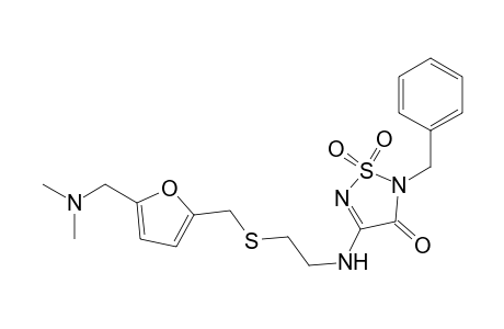 2-Benzyl-4-{2-[5-(dimethylaminomethyl)furfurylthio]-ethylamino}-2,3-dihydro-3-oxo-1,2,5-thiadiazole 1,1-dioxide