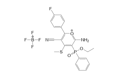 2-Amino-5-cyano-6-(4-fluorophenyl)-4-methylsulfanyl-4H-pyran-3-ylphenylphosphinic acid ethyl ester tetrafluoroborate