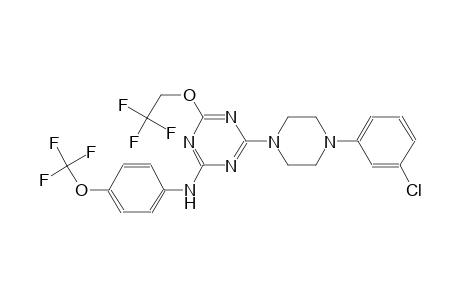 4-[4-(3-chlorophenyl)-1-piperazinyl]-6-(2,2,2-trifluoroethoxy)-N-[4-(trifluoromethoxy)phenyl]-1,3,5-triazin-2-amine