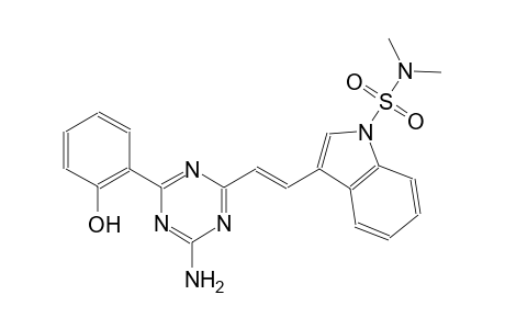 3-{(E)-2-[4-amino-6-(2-hydroxyphenyl)-1,3,5-triazin-2-yl]ethenyl}-N,N-dimethyl-1H-indole-1-sulfonamide