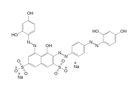 2,7-Naphthalenedisulfonic acid, 5-[(2,4-dihydroxyphenyl)azo]3-[[4-[(2,4-dihydroxyphenyl)azo]phenyl]azo]-4-hydroxy-, disodium salt