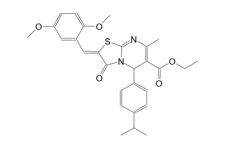 ethyl (2Z)-2-(2,5-dimethoxybenzylidene)-5-(4-isopropylphenyl)-7-methyl-3-oxo-2,3-dihydro-5H-[1,3]thiazolo[3,2-a]pyrimidine-6-carboxylate